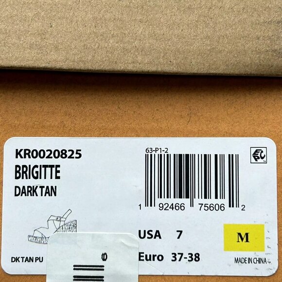 Korks Brigitte Women's Wedge Platform Sandal Size 7 Brown/Tan Open Toe Style - Picture 9 of 10